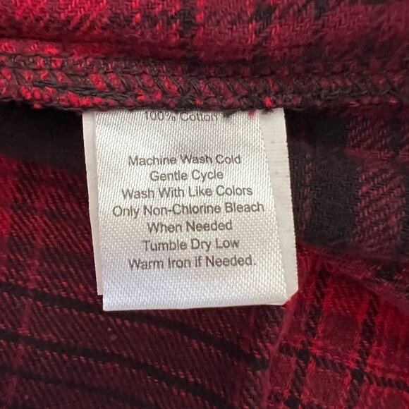 Madison Grey Women Red Plaid Button Down Collared Flannel Shirt, Size L - NWT - Picture 8 of 11